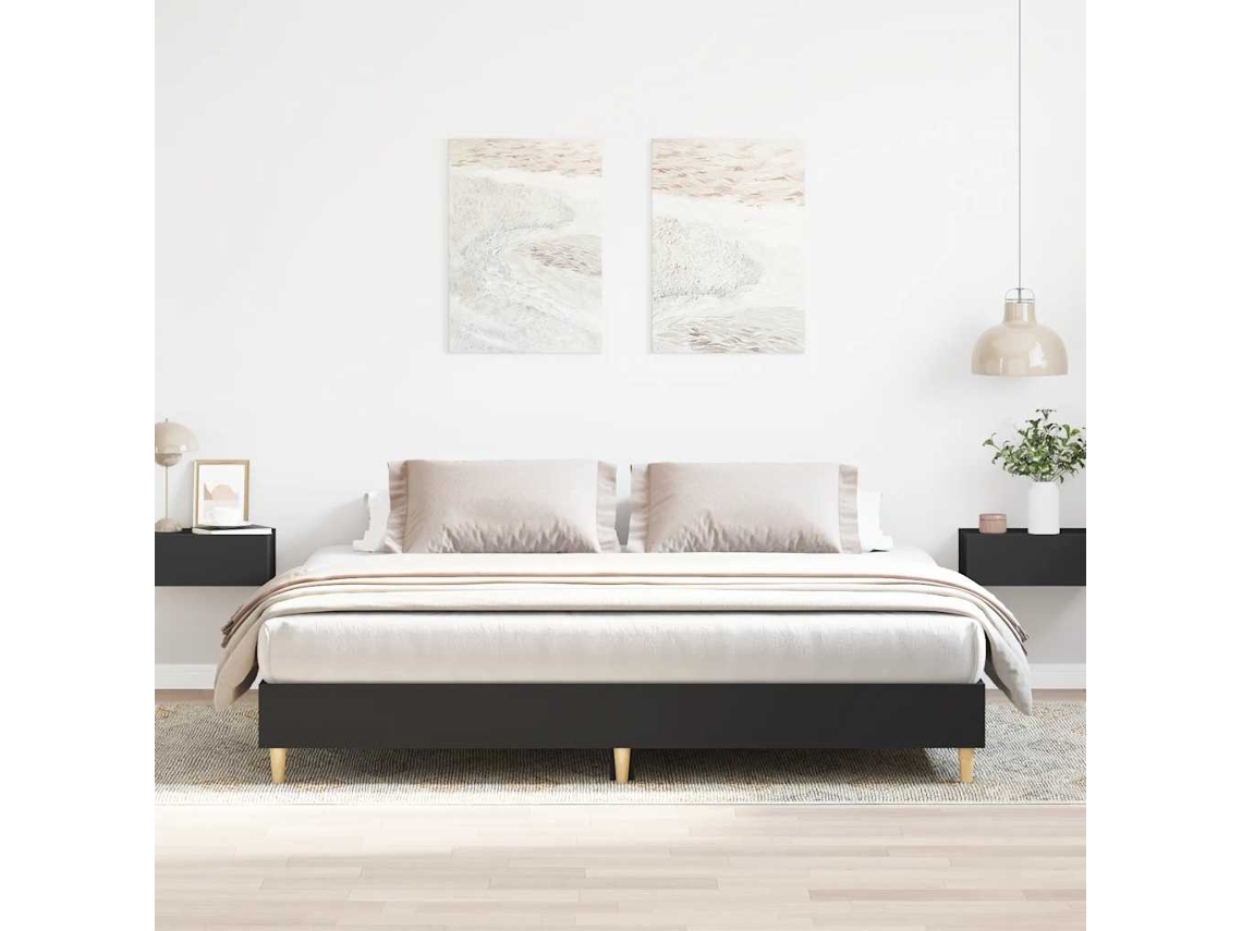 Vidaxl Estrutura De Cama Sem Colchão 200x200 Cm Preto