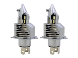 Lâmpadas De Led H4 Prateadas Alta Permeabilidade Para Faróis Neblina Carros, 2 Unidades, Ultrabrilhantes, Liga De