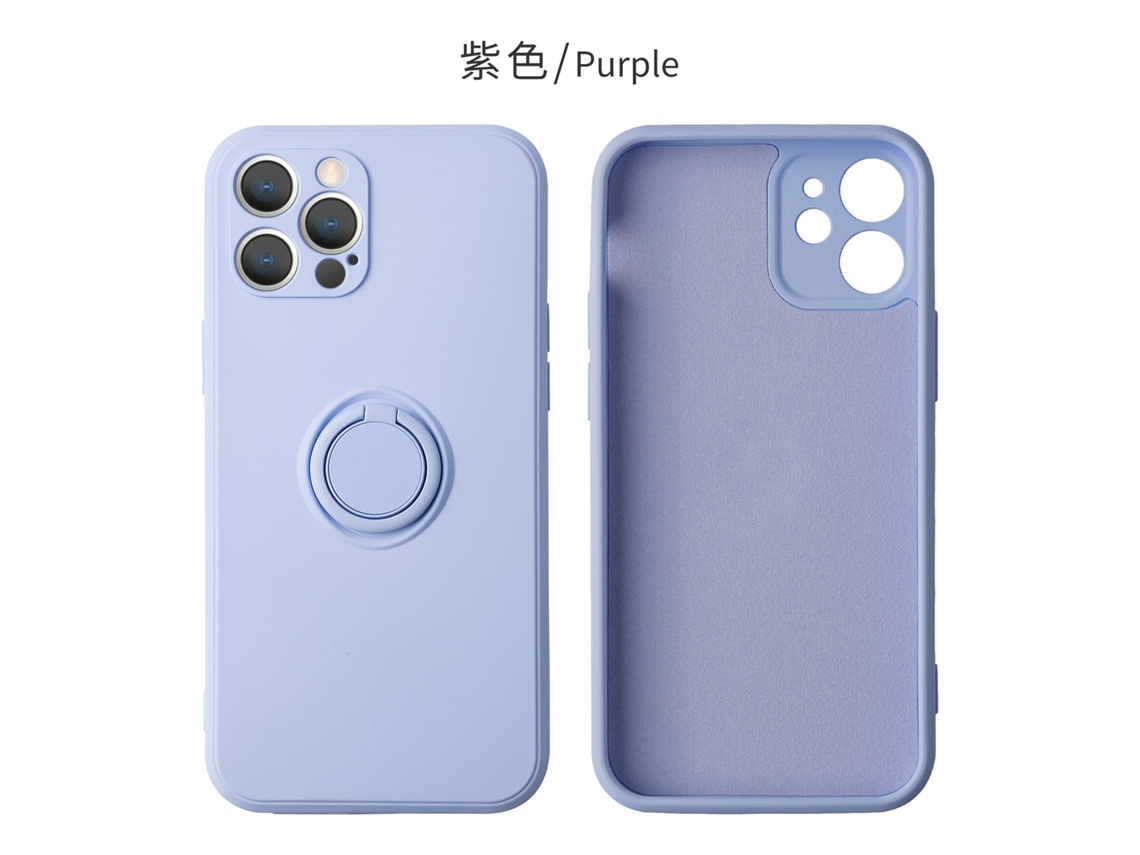 Capa Para Iphone 17 Pro Max Roxa Em Silicone Líquido Com Suporte Em Anel E Proteção Contra Quedas.