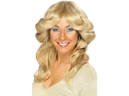 Smiffys Peluca Años 70, Rubia, Larga, Ondulada Y a Capas Halloween, Carnaval,nuevo