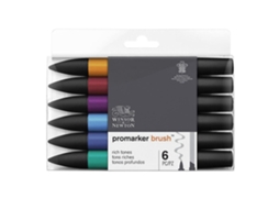 Conjunto De Pincéis Winsor Newton Promarker, 6 Tons Intensos Olysi Shop