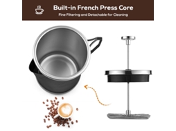 Cafeteira De 1 Litro Em Aço Inoxidável, Estilo Prensa Francesa