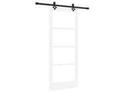 Porta Deslizante Com Conjunto De Ferragens Vidaxl Branco Madeira De Pinho Maciça