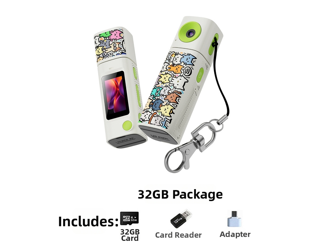 Mini Câmera Retrô Digitallab 2k Filmadora Ultracompacta Com Flash, 0,96 Polegadas 32g Branco