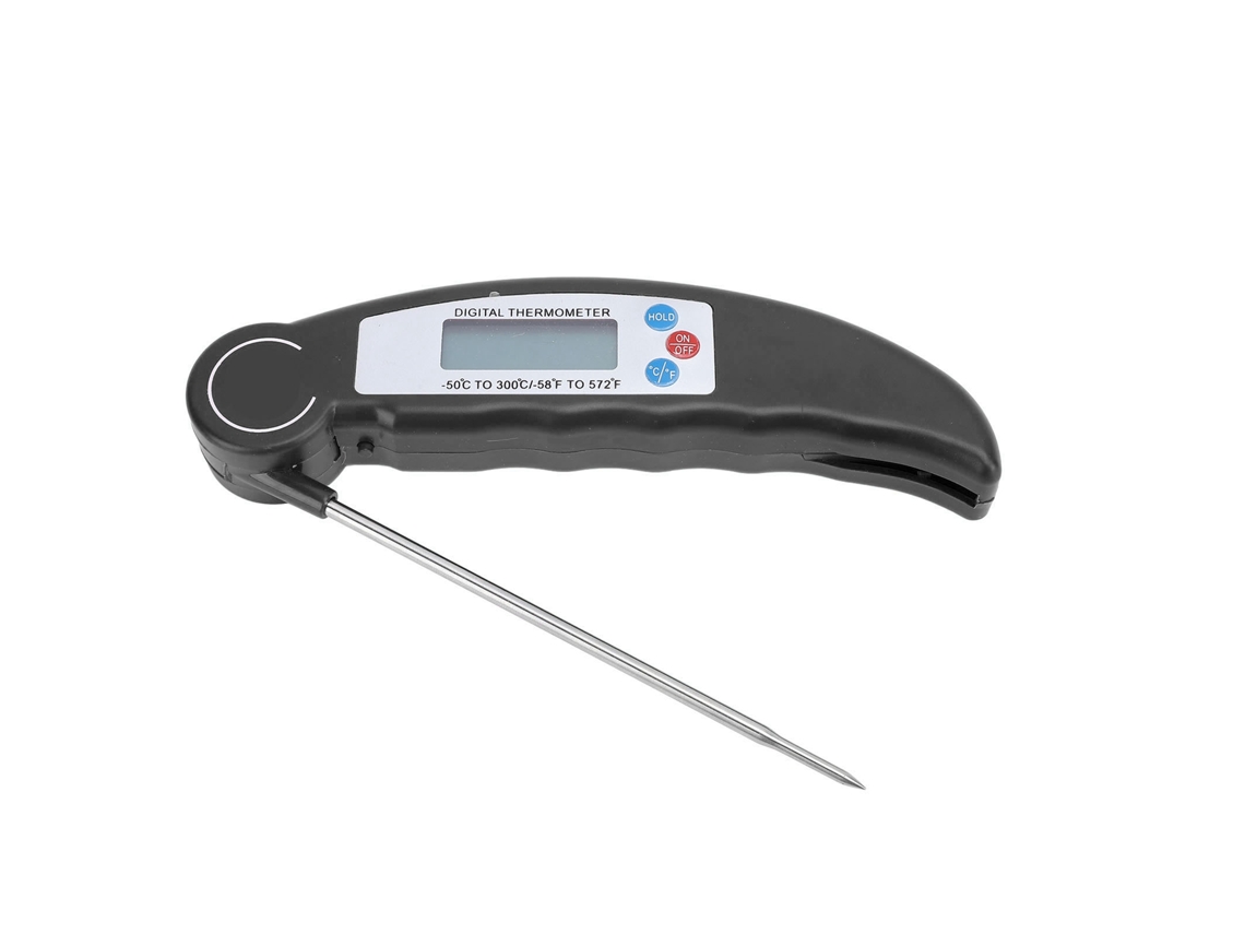Sonda De Temperatura Digital Sem Fio Para Carne, Dobrável, Para Churrasco, Grelha, Cozinha, Suprimentos Para Exteriores, Cor Preta