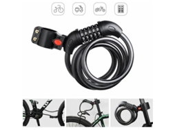 Cadeado de bicicleta, cadeado de cabo para bicicleta, scooter, motocicleta com 5 dígitos inteligentes Slowmoose