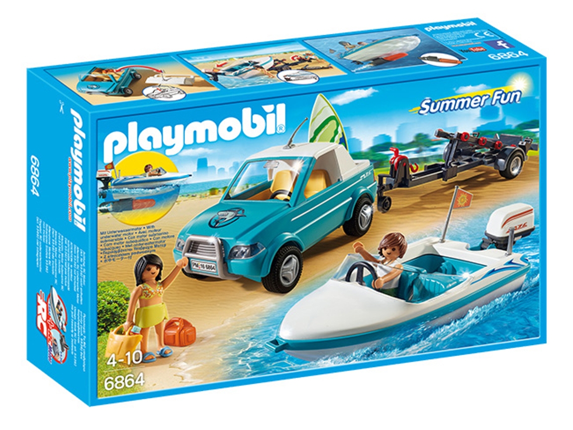 PLAYMOBIL Summer Fun:  Pick-Up de Surfista Com Barco (Idade mínima: 4)