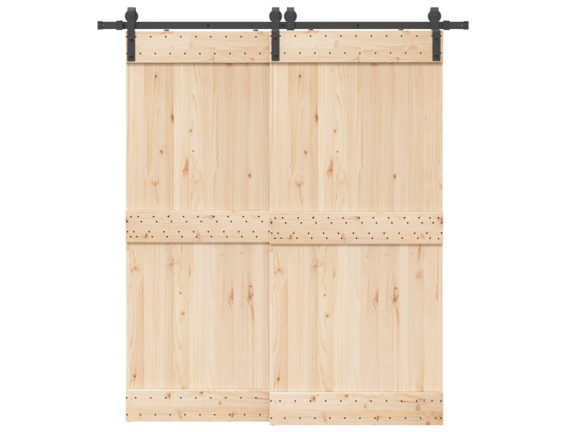 Vidaxl Kit De Ferragens Para Porta Deslizante 200 Cm Aço Preto