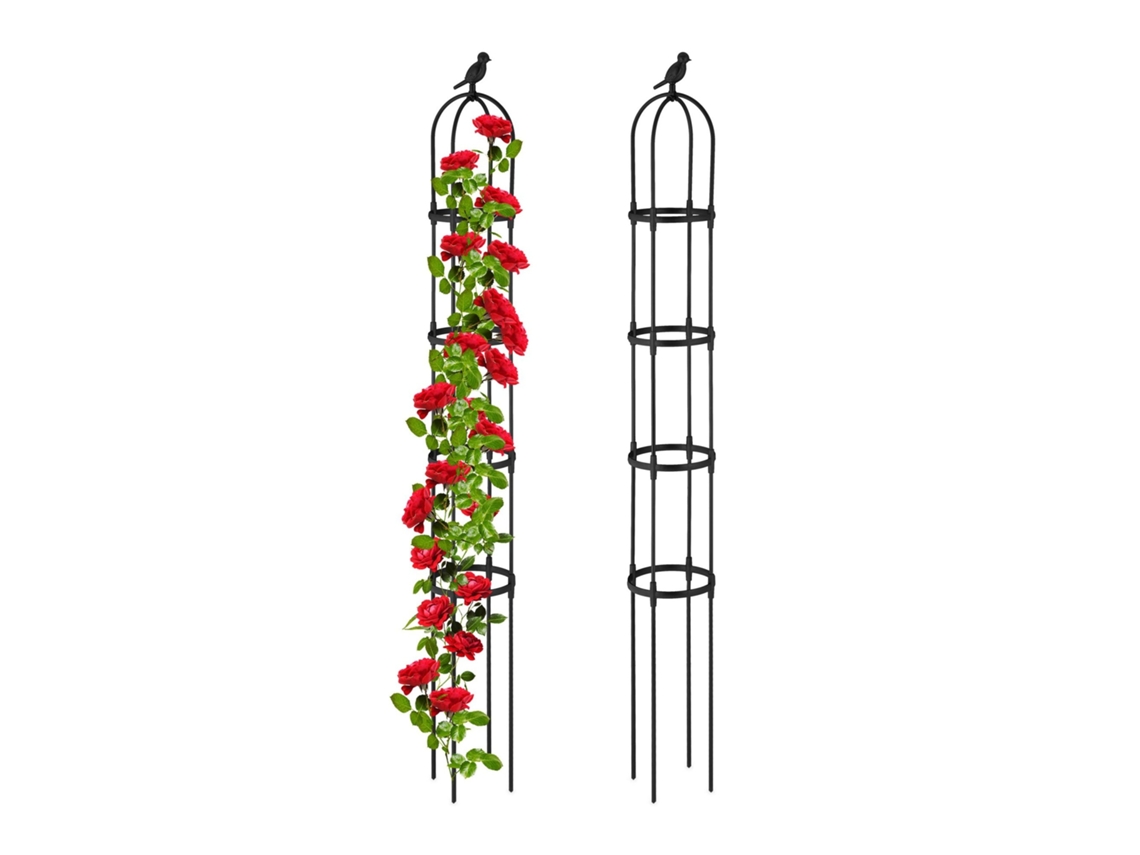 Conjunto De 2 Treliças Metálicas Decorativas Para Plantas Trepadeiras, 188 Cm