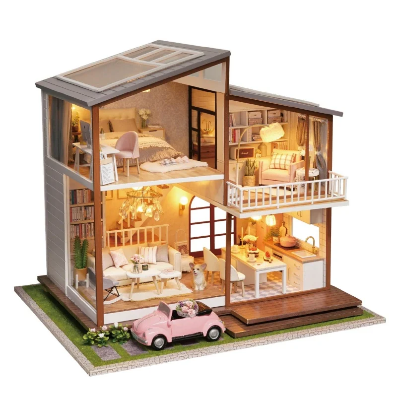 Kit para Montar uma Mini Casa de Bonecas em Estilo Loft para um Estilo de Vida Tranquilo. MDUG