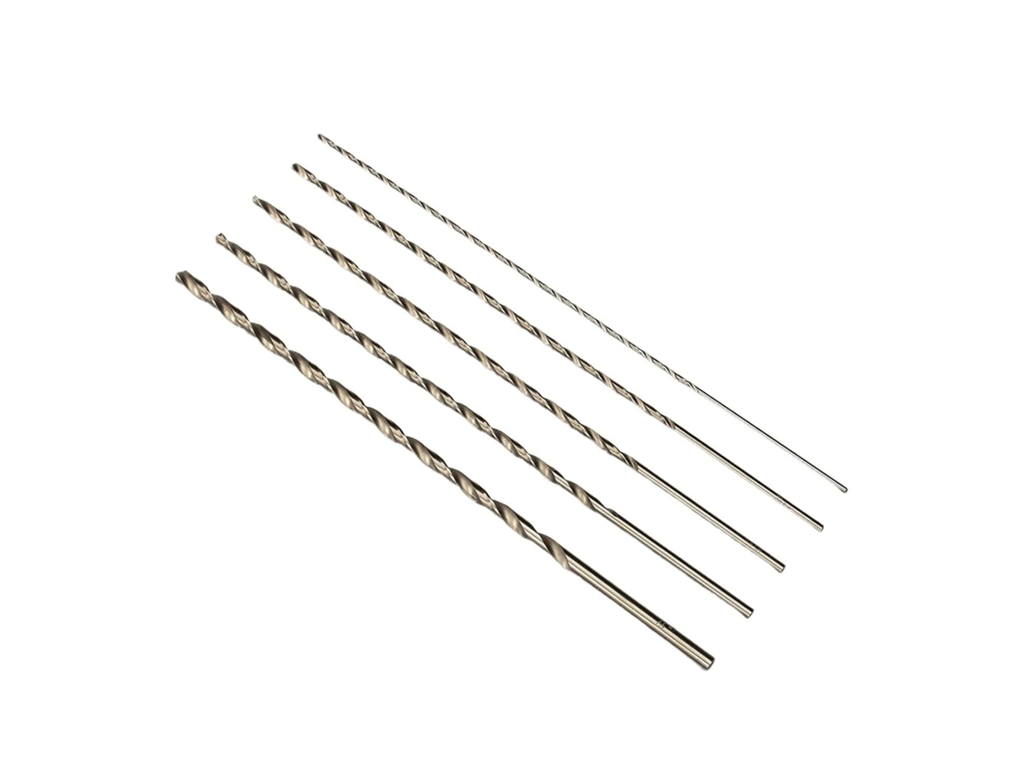 Conjunto De Brocas Extra Longas Hss, 5 Peças, 2-5mm, 200mm, Para Perfuração De Madeira E Metal