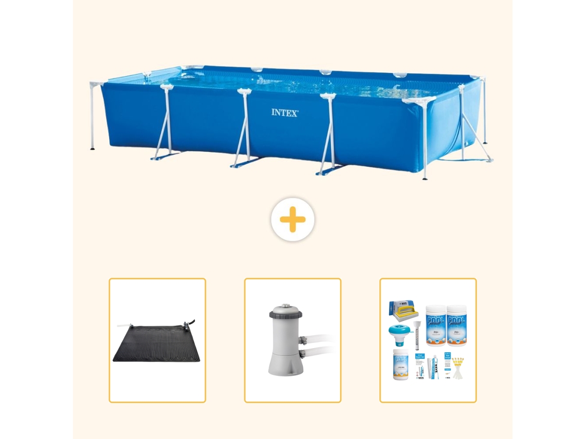 Piscina com Estrutura Retangular 450x220x84 Cm 4 peças S22362 INTEX