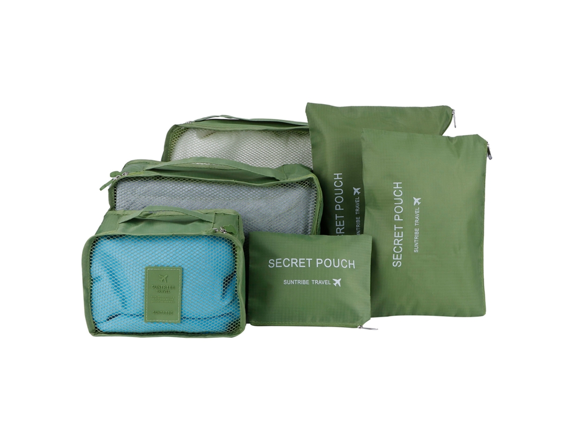 6pcs/set Sacola de Armazenamento para Viagem Organizador de Malas Nylon com Zíper Bidirecional | S/MARCA