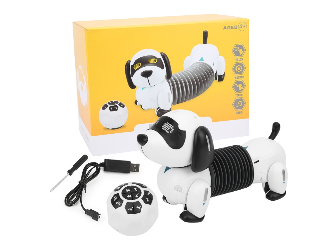 Ats brinquedo Cachorro Robô com Controle Remoto e Programação Dancarino Presente para Crianças