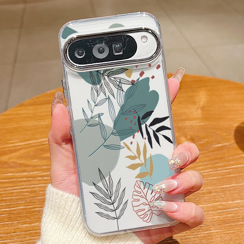 Capa Transparente Para Celular Com Estampa Floral Colorida (google Pixel 8a), Em Tpu Macio E Resistente A Impactos.