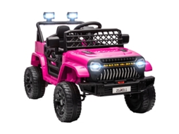 Carrinho 12v Controle 2.4ghz 2 Motores Led Rosa VOLTEDGE