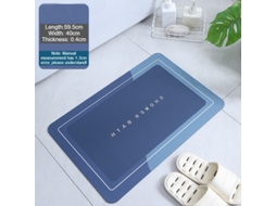 Tapetes de Banho Antiderrapantes Absorventes de Secagem Rápida para Decoração de Banheiro Azul Quadrado EVELTEK Diatomx50x80cm