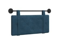 Vidaxl Cabeceira Suspensa Azul 100 X 55 X 5 Cm Veludo