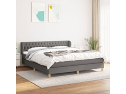 Vidaxl Cama com Molas/colchão 180x200 Cm Tecido Cinzento escuro