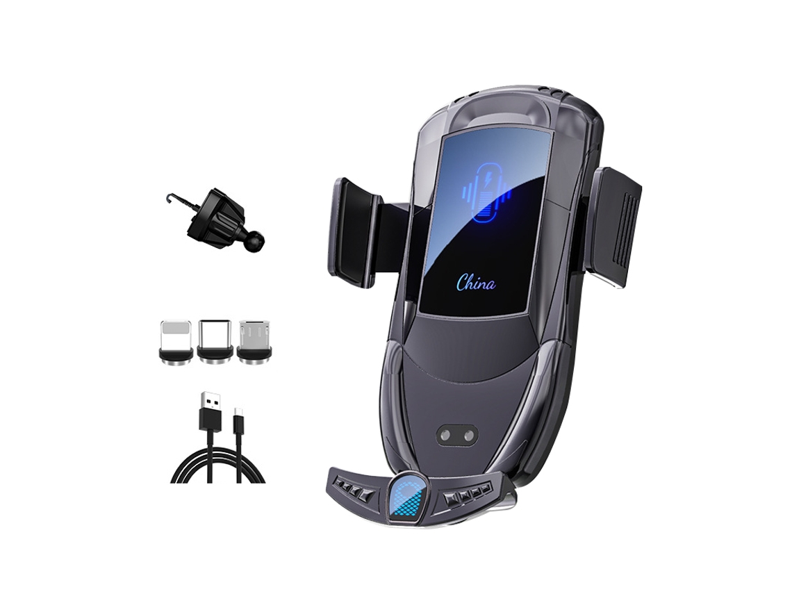 Carregamento Sem Fio Para Carro, Carregamento Rápido Sem Fio Max, Tela Horizontal E Vertical De 360°, Colorido