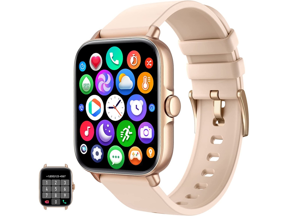 Smartwatch YIZHOOD Te640 com Tea Sensível Ao Toque com Freqüência Cardíaca Rastreador de Fitness Ouro