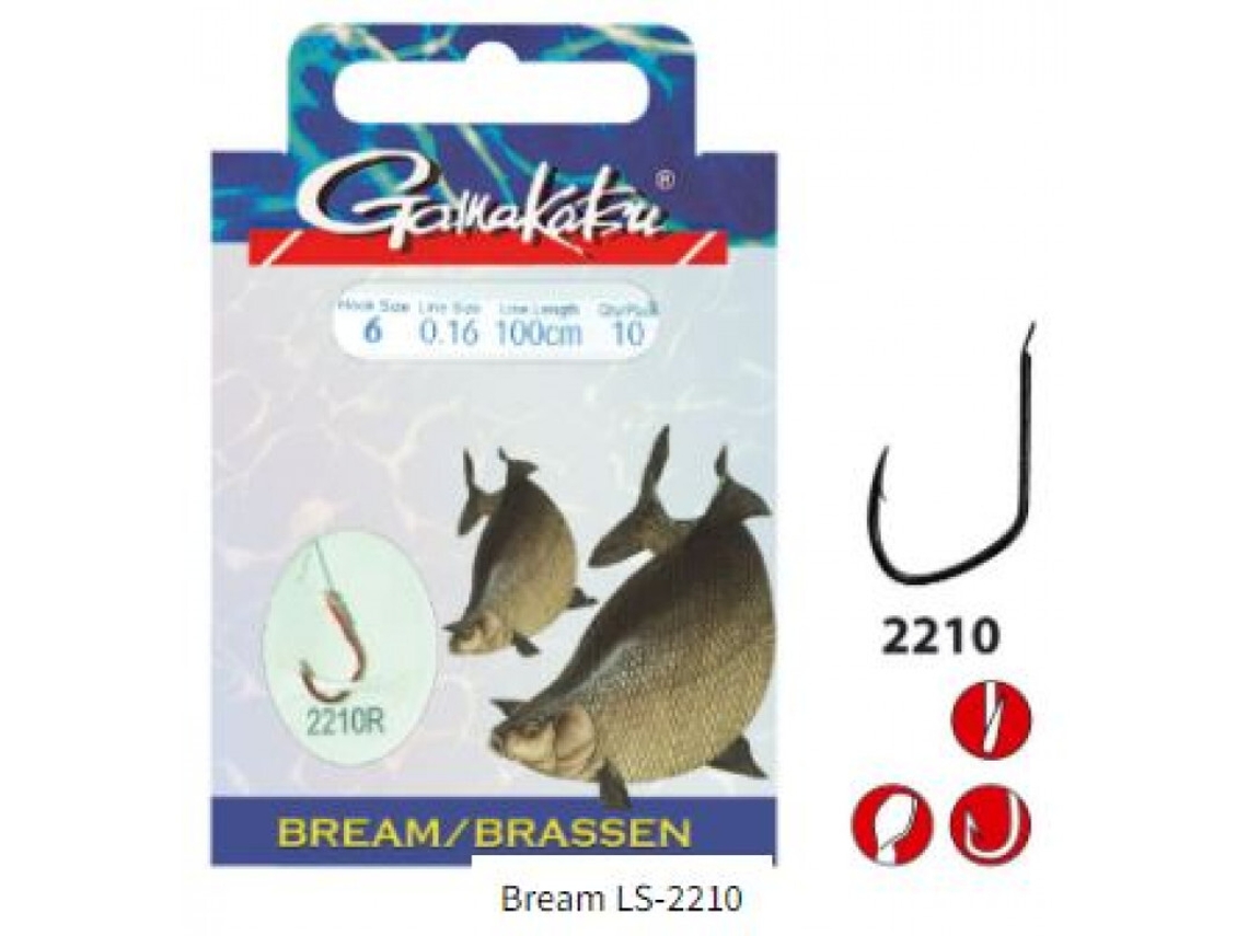 Conjunto de 10 Ganchos de Alimentação para Rios GAMAKATSU Bream Ls-2210