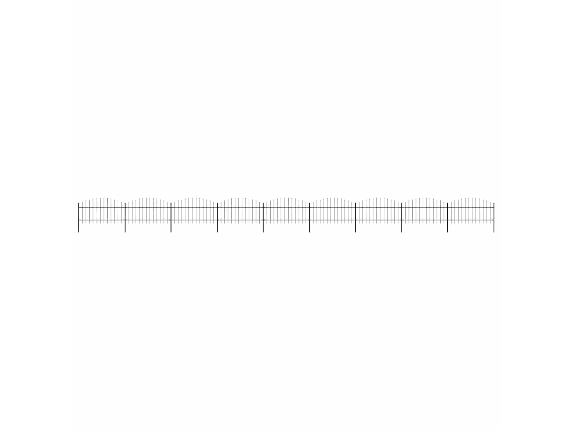 Vidaxl Cerca De Jardim Com Topo Em Forma De Lança Em Aço 1506x125 Cm, Preta
