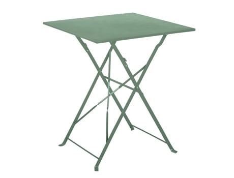 Mesa De Jardim Dobrável Em Aço Verde Claro 60x60 Cm Imagin