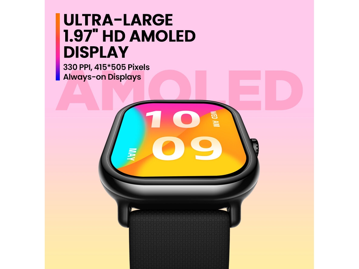 Relógio Inteligente Ultra Grande Hd Zeblaze Gts 3 Pro Rosa Novo Mdug