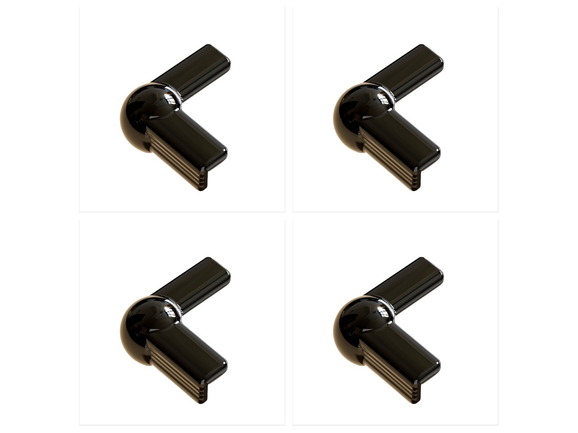 Protetores De Canto Em L Pretos Com Condutor (pacote Com 4), Pvc, Resistente, Prático E Fácil De Utilizar Elysve