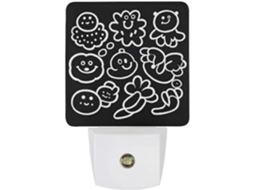 Luzes Noturnas Led Com Sensor, Luz Noturna Branca E Quente, Preto E Branco
