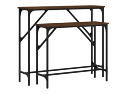 Console Table, Console Tables Vidaxl Marrom Madeira Processada (n/a)