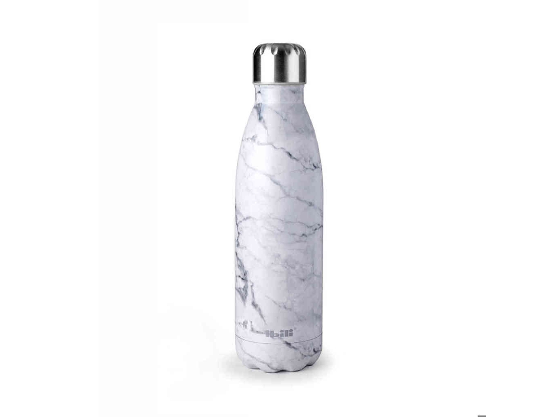 Garrafa Termo Aço Inoxidável 0,5L Branca Marble IBILI
