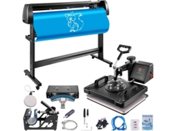 Conjunto De Máquina De Transferência Térmica 5 Em 1 38x30cm Com Plotter Vinil 1350mm Tekmaquinas