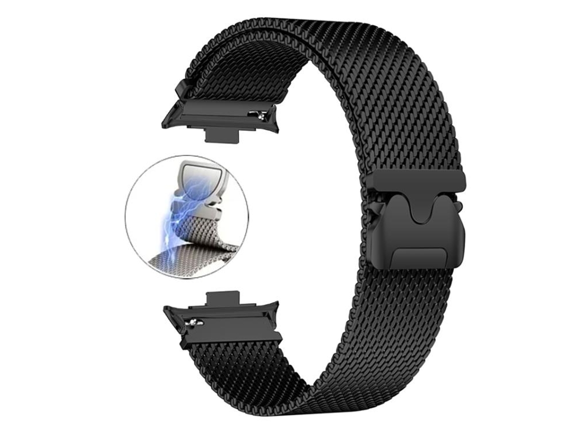 Bracelete para Redmi Watch 6 / 5 / 4 Aço Inoxidável Milanês Preta XIAOMOYU