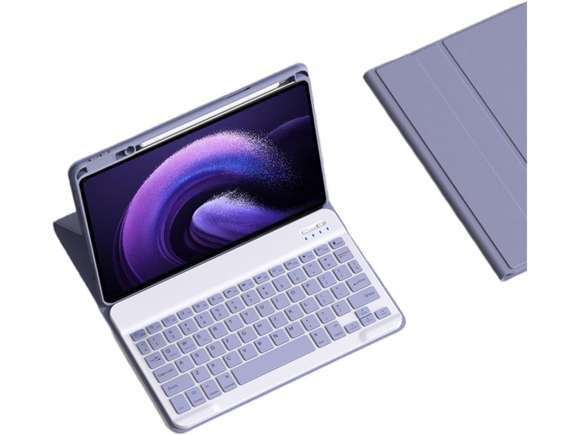 Capa Com Teclado Bluetooth, Roxo