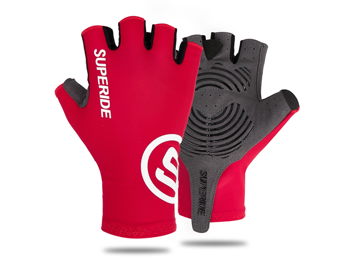 (vermelho G) Luvas De Ciclismo Tamanho Médio, Unissex, Com Acolchoamento De Espuma, Respiráveis E Com Absorção De Umidade.