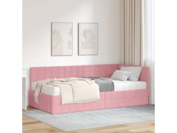 Vidaxl Estrutura De Cama De Canto Com Colchão 2 Unid. Cinzeto Veludo