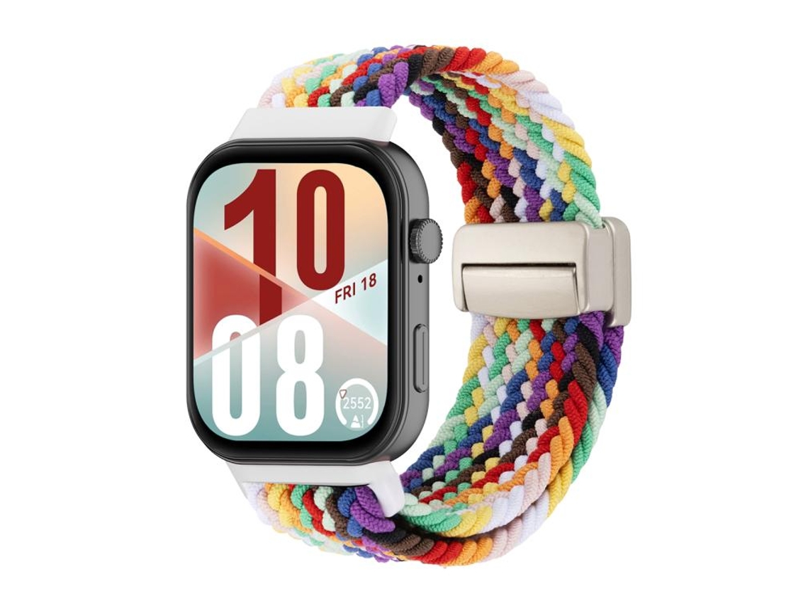 Bracelete para Huawei Watch Fit 4 / Fit 4 Pro / Fit 3 XIAOMOYU trançado com fivela magnética arco-íris