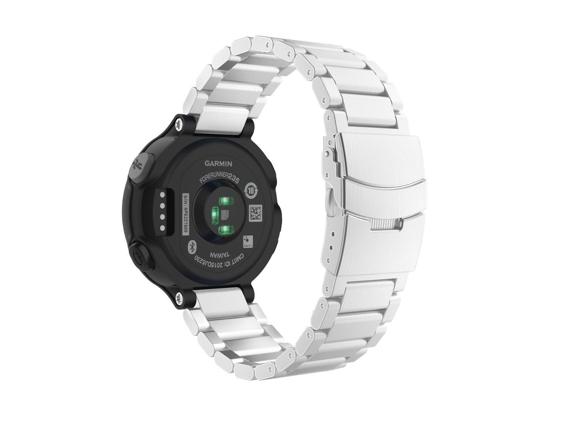 Bracelete Aço Stainless Lux com Ferramenta Garmin Forerunner Silver