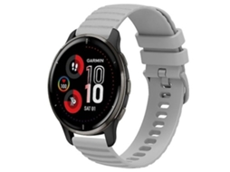 Lurelia Pulseira Garmin Venu 2 Plus 20mm Padrão Wave Dot Cor Sólida Silicone Cinza