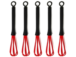 Batedor De Arame, Conjunto De 5 Peças De Plástico, Vermelho