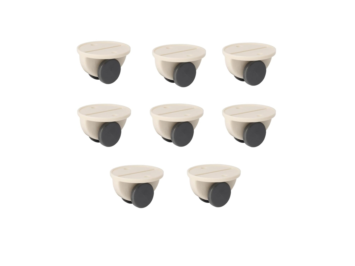 Kit Com 8 Rodízios Mini Autoadesivos, Rodas Plásticas Rotativas Para Caixa De Armazenagem, Sapateira E Armário Igvtrade