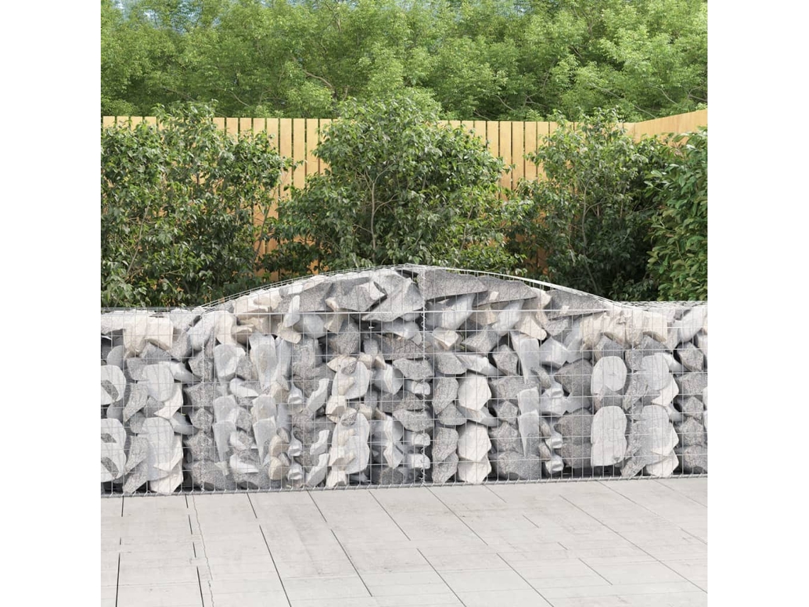 Vidaxl Cesto Gabião Arqueado 400x50x80/100 Cm Ferro Galvanizado
