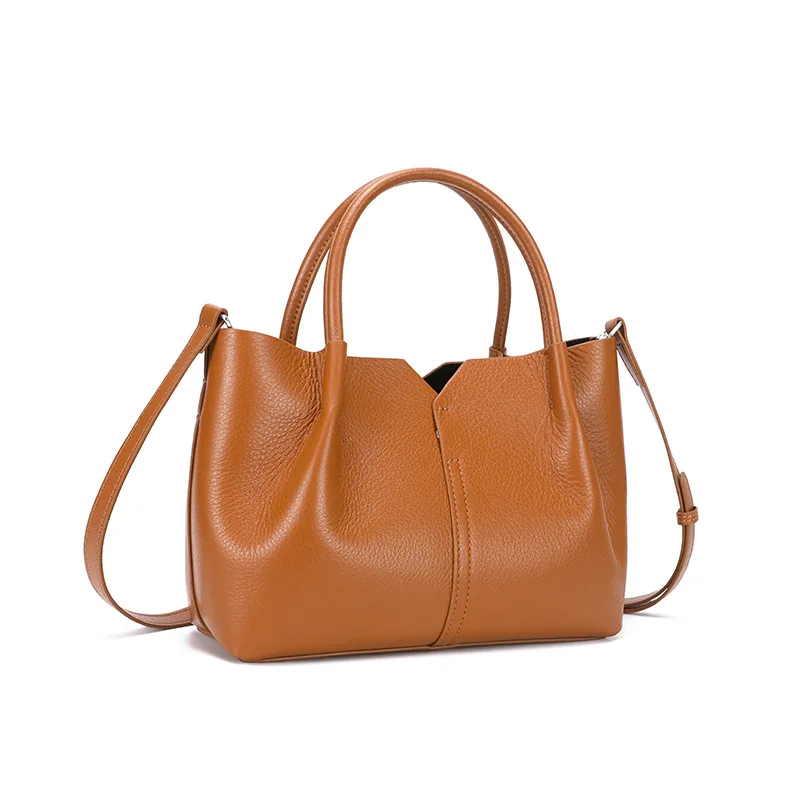 (8816-marrom) Bolsa De Couro 100% Genuíno, Bolsa Feminina De Luxo De Grife, Bolsa De Ombro Moderna E Elegante Em Couro Bovino.