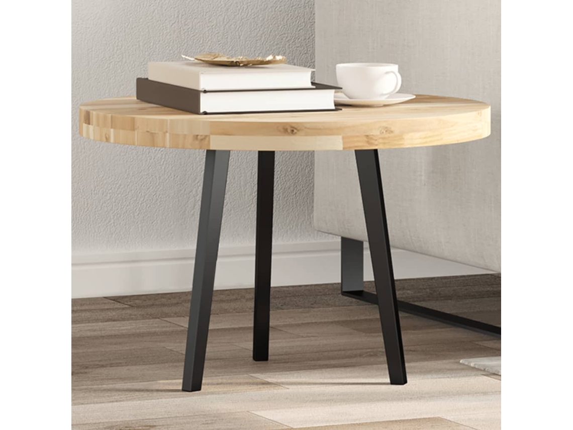Vidaxl Tampo De Mesa Redondo Ø60x4 Cm Madeira De Acácia Maciça