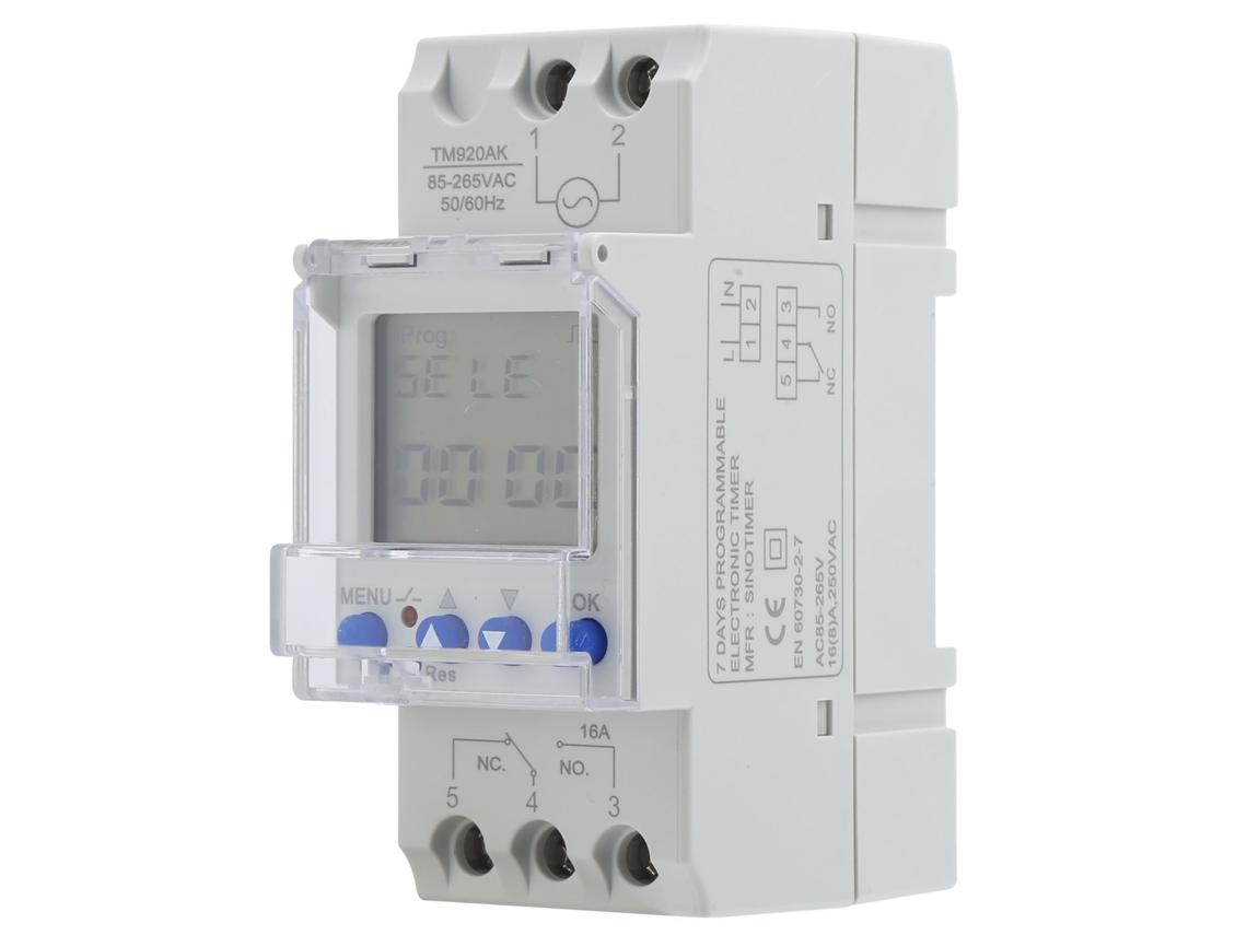 Timer Inteligente com LCD Retroiluminado para Eletrodomésticos 16a