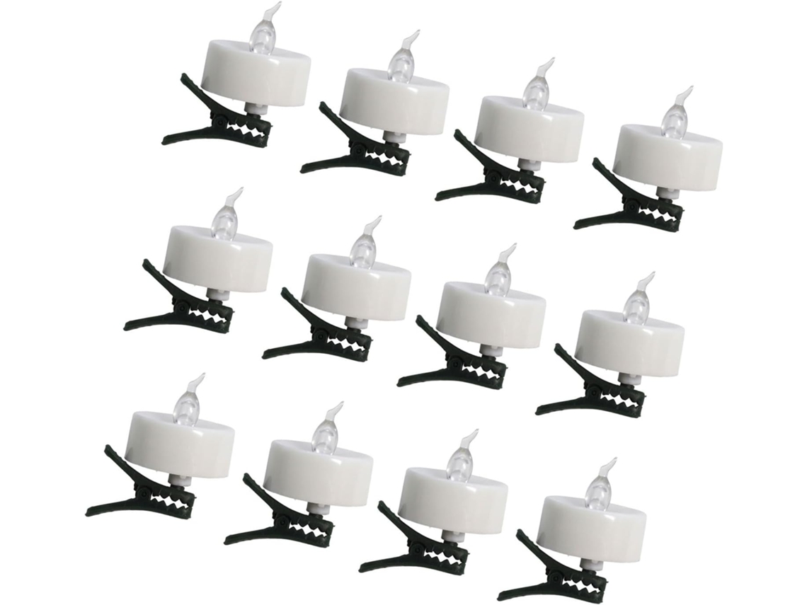 Conjunto de 12 velas de led SFUSHOS, sem chama, com clipes, ideal para decoração de mesas e festas
