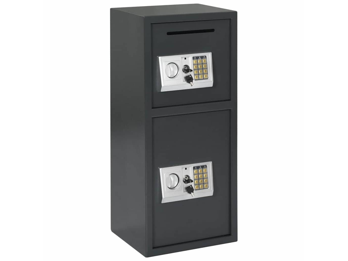 Vidaxl Cofre Digital Com Bloqueio Cinzento Escuro 35 X 31 X 80 Cm Aço