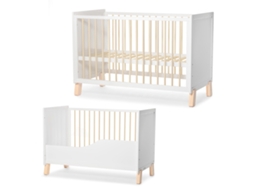 Berço de Madeira Kinderkraft NICO multifuncional com 3 níveis de altura, convertível em cama júnior 120x60 cm Branco
